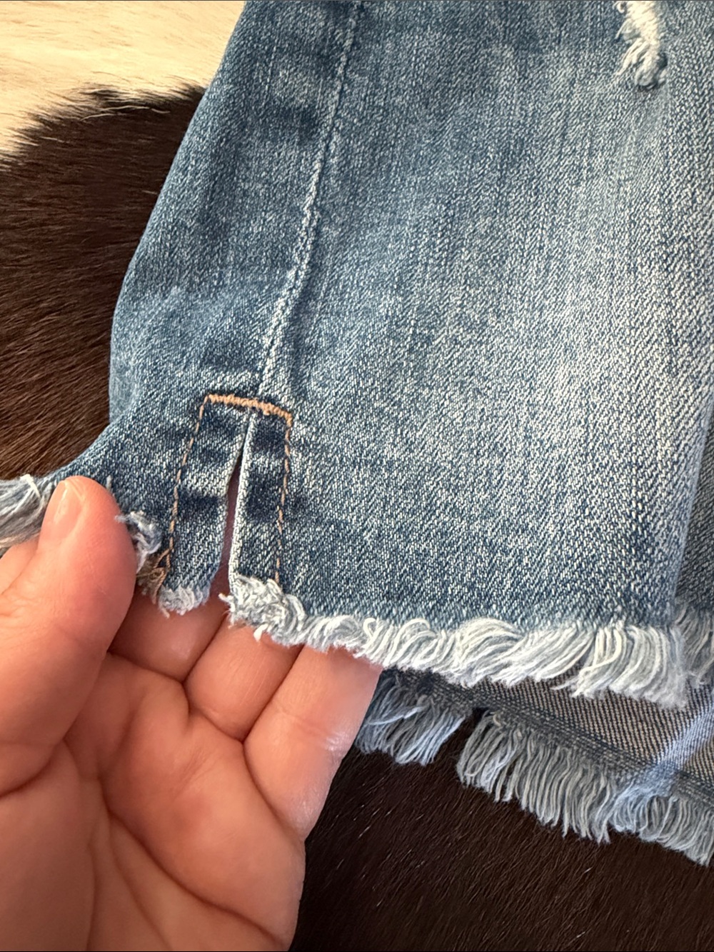 Just USA Light Blue Distressed Denim Shorts - Picture 4 of 5
